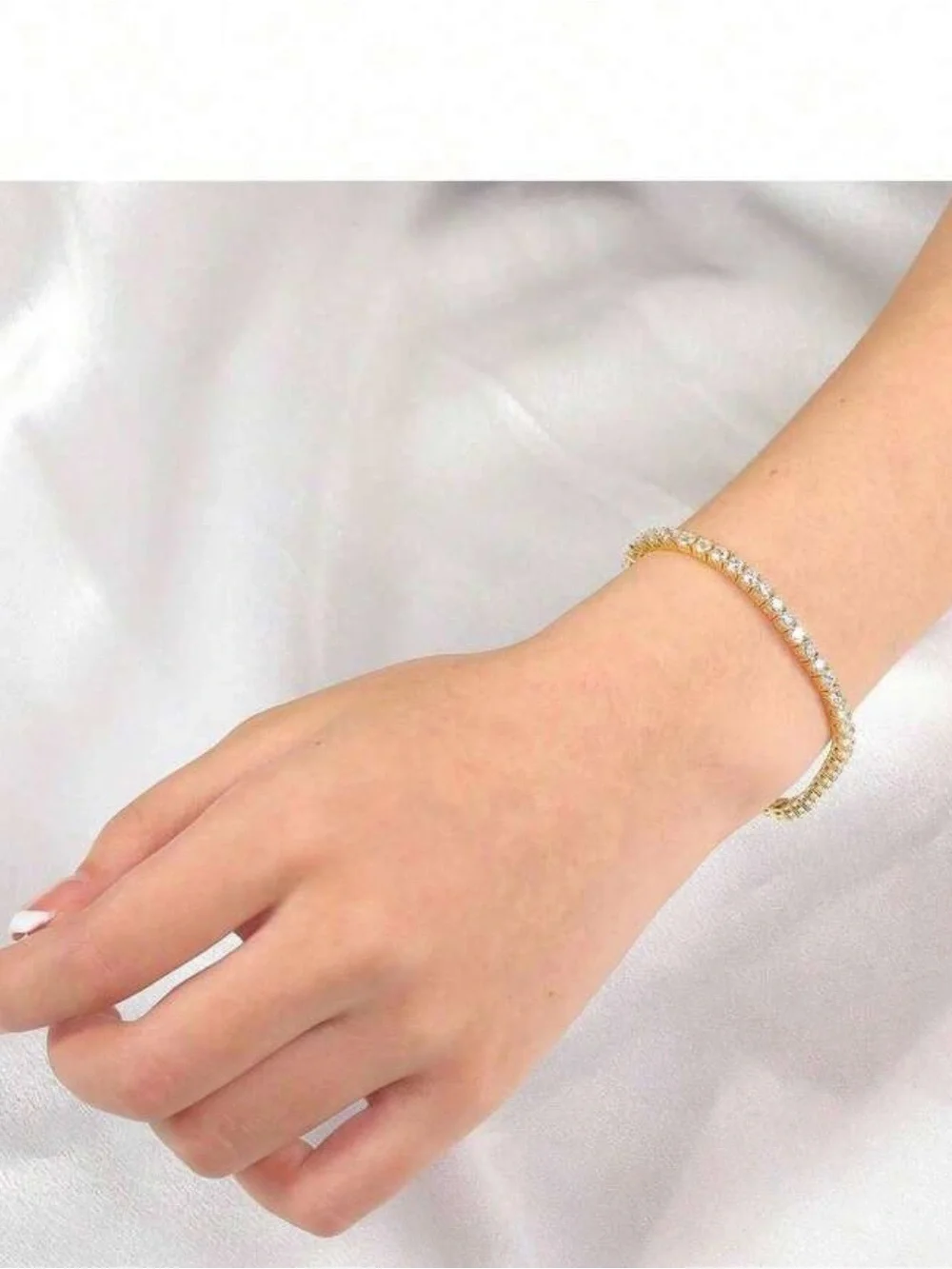 18K Yellow Gold Plated Cubic Zirconia Tennis Bracelet